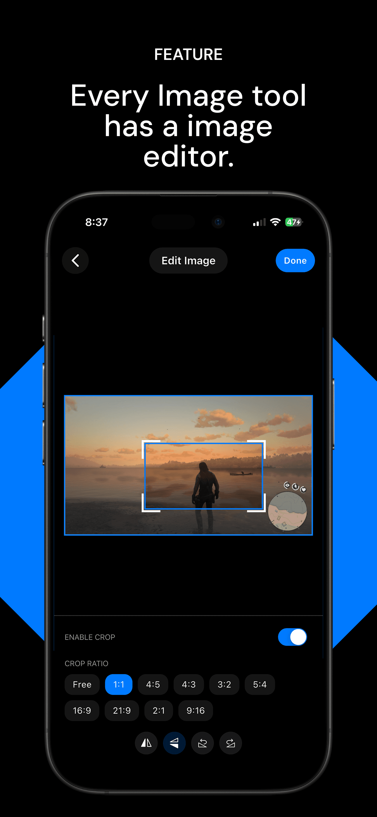 Pimosa iPhone app, offline media tools for iPhone